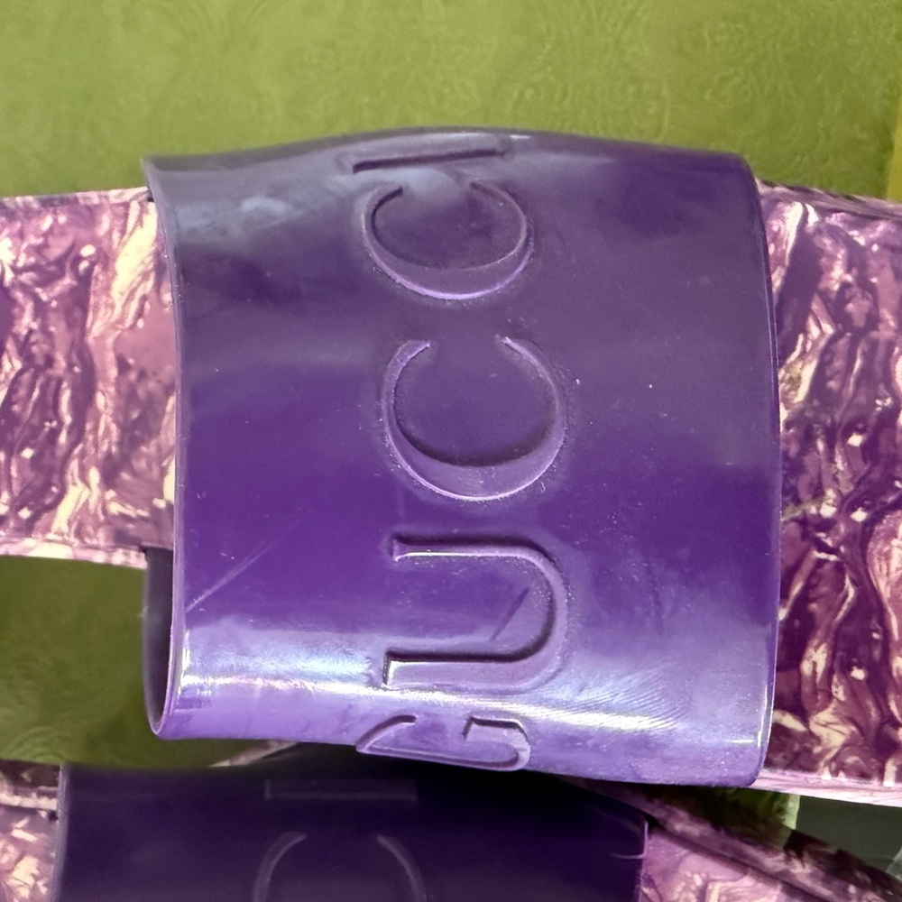 Gucci Purple Marble Slides - Picture 9 of 12